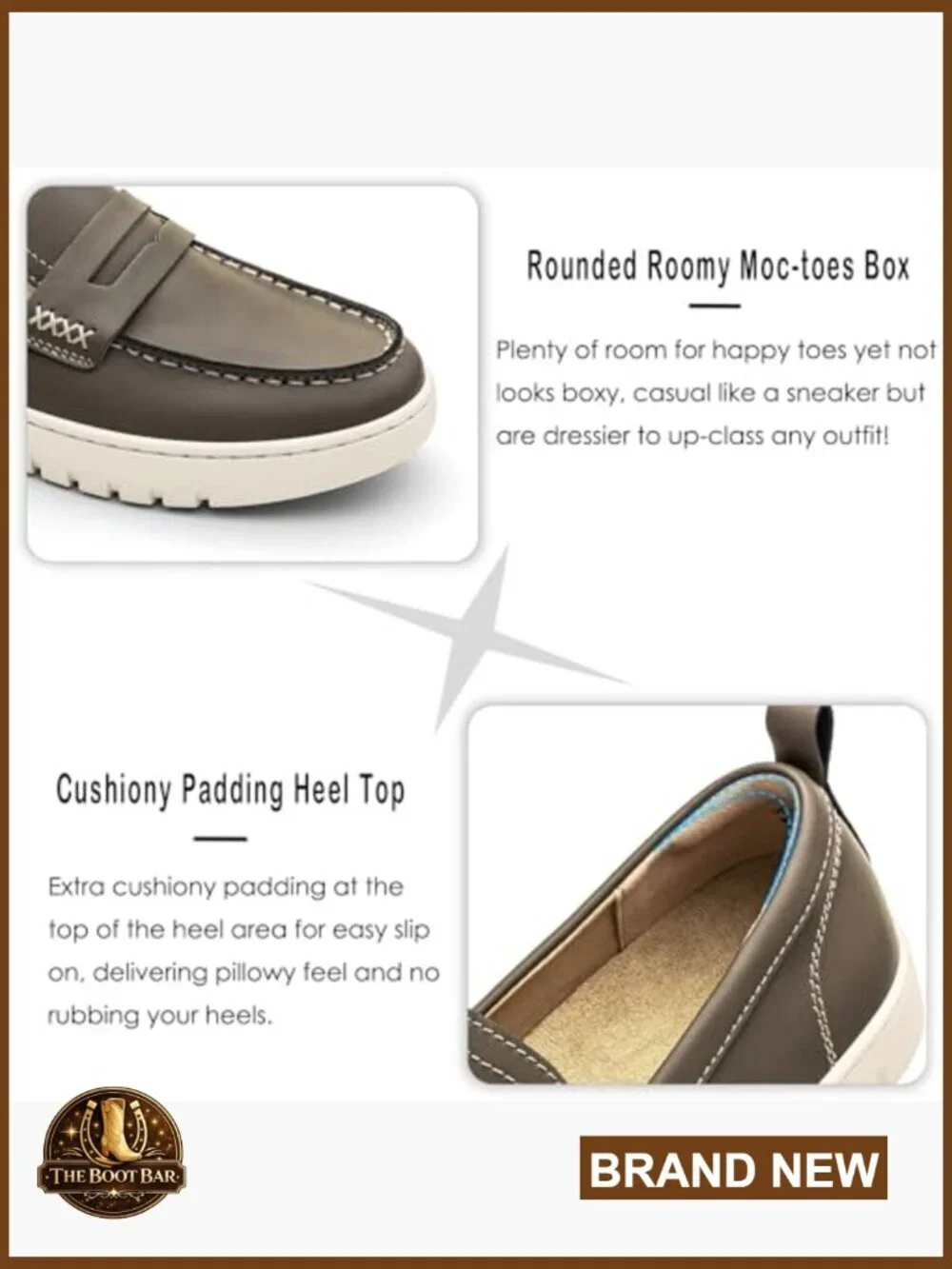 Leather Penny Loafers Slip On Flats Comfortable Walking Office Shoes